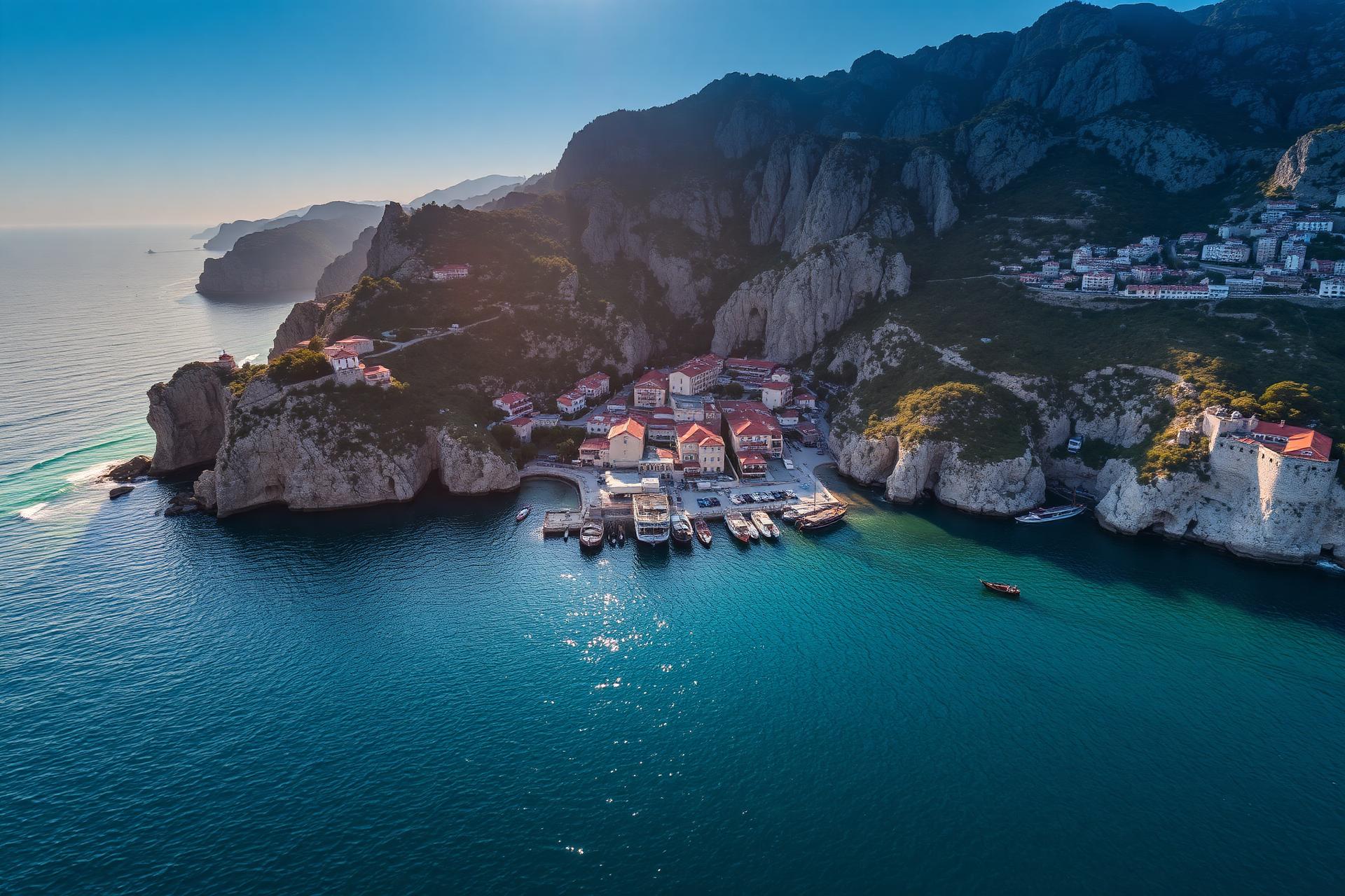 The Albanian Riviera at golden hour